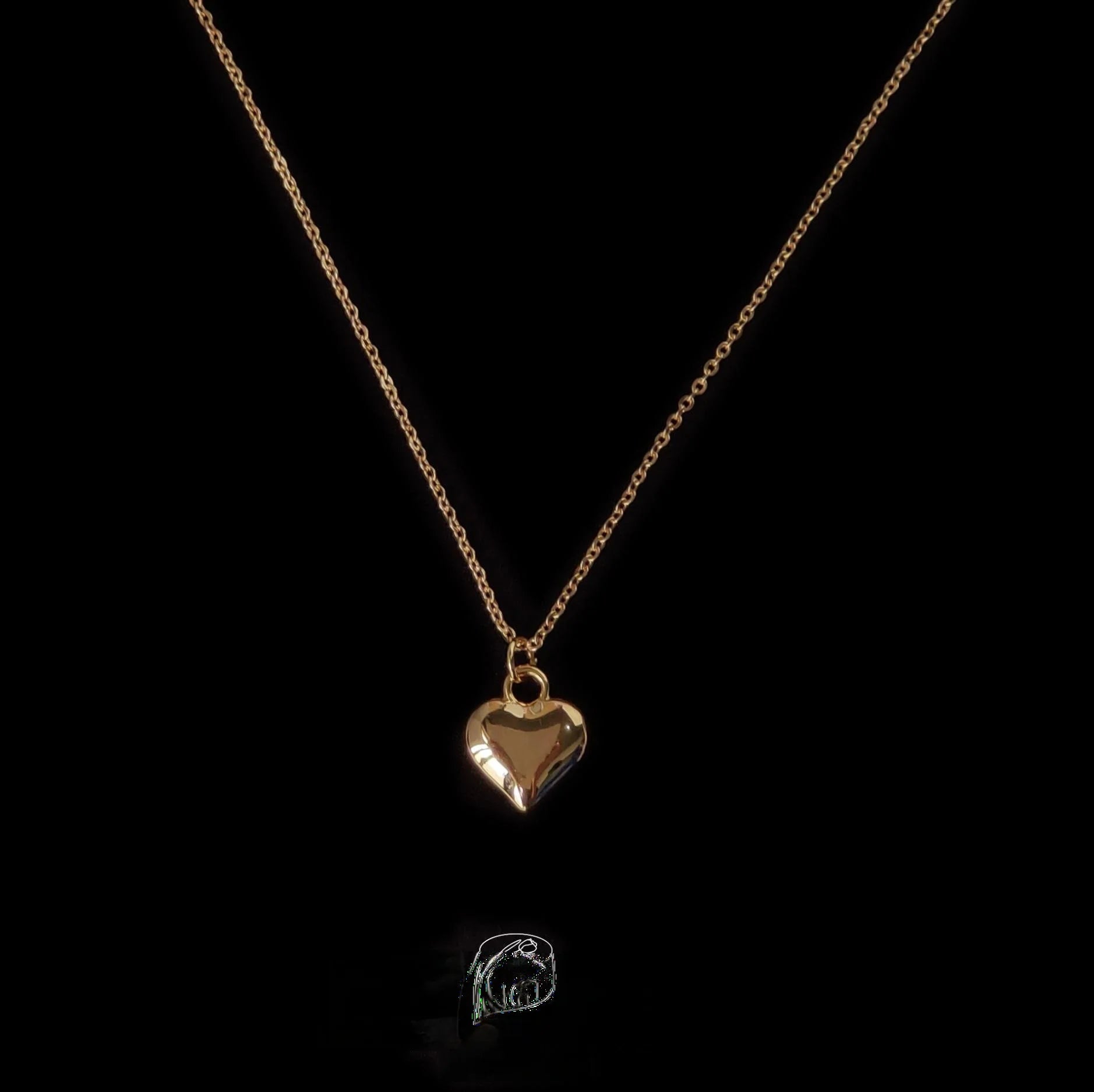 14K Gold Plated Copper Heart Pendant Necklace For Women Korean Minimalist Collarbone Chain