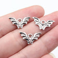 20x10mm 0.62g Antique Silver Zinc Alloy Bat Charm Pendant for DIY Halloween Jewelry Accessories