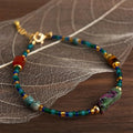 New Chinese Vintage Palace Style Handmade Natural Stone Rice Bead Geometric Bracelet For Women