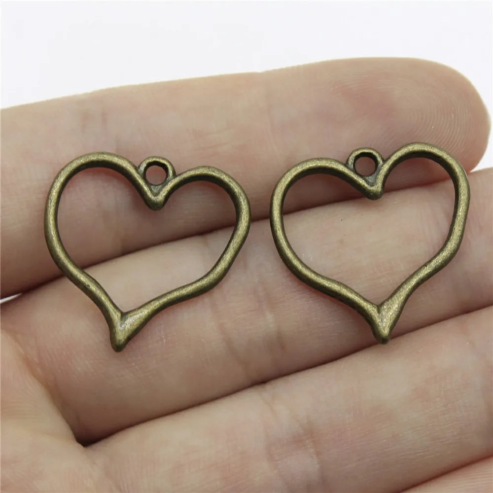23x23mm 1.3g Multicolor zinc alloy Heart charm pendant for DIY necklace bracelet earring making
