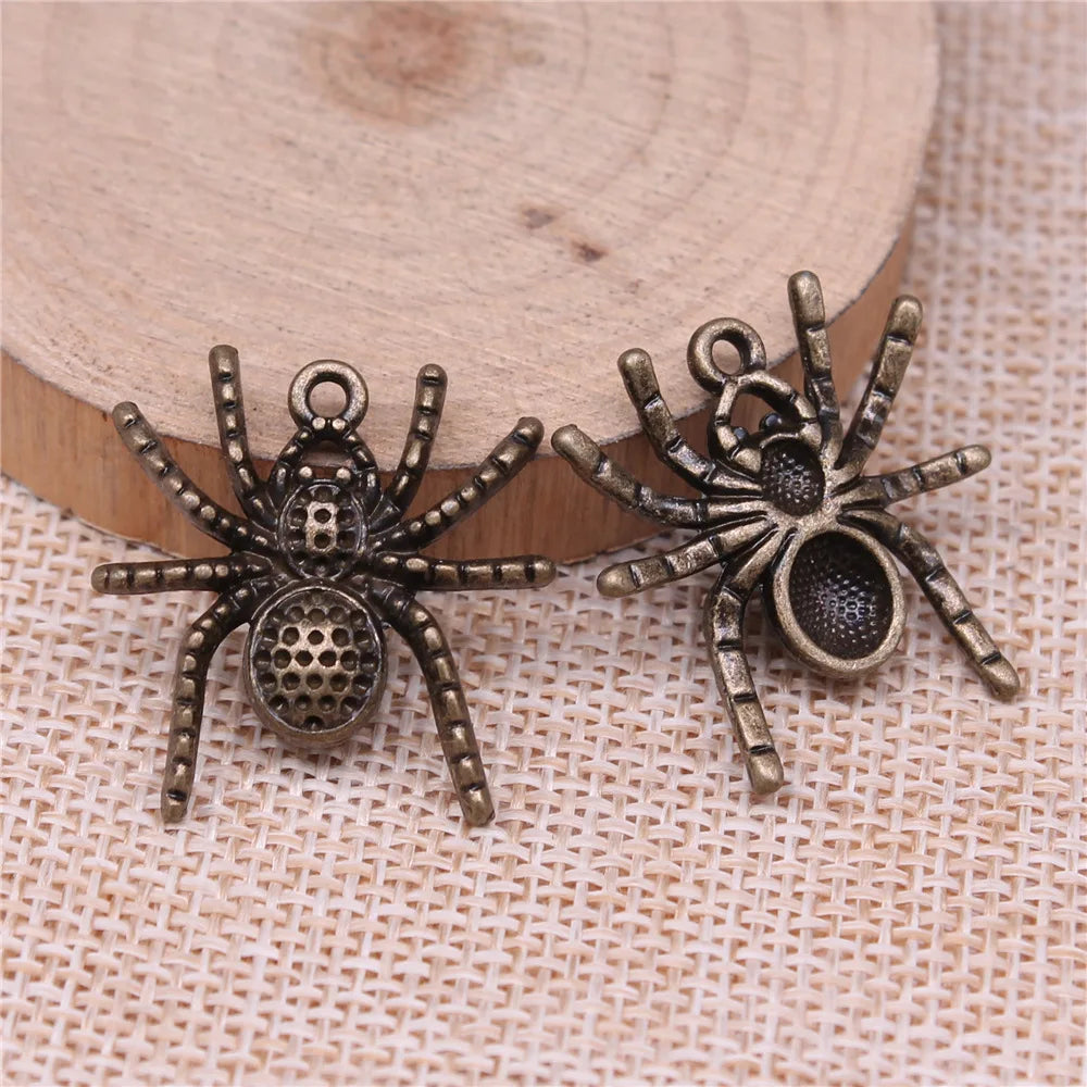 25x25mm 3.2g Multicolor Zinc Alloy Spider Charm Pendant for DIY Bracelet Necklace Making