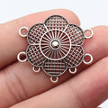 35x32mm 2.4g Multi-Color Zinc Alloy Multi-Hole Flower Connector Charm for Body Chain Jewelry Making