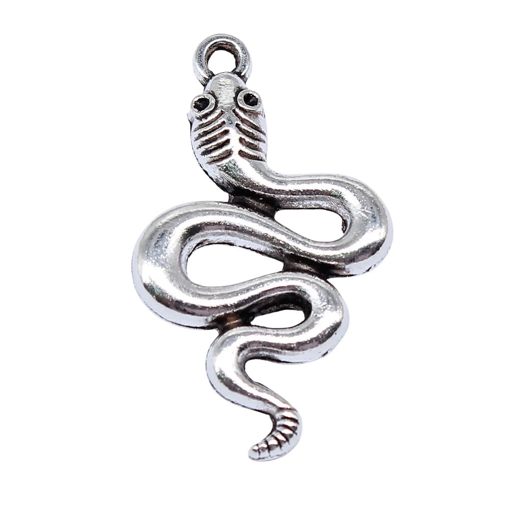 30x18mm 1.9g Antique Silver Zinc Alloy Snake Charm Pendant for DIY Necklace Bracelet Jewelry Making