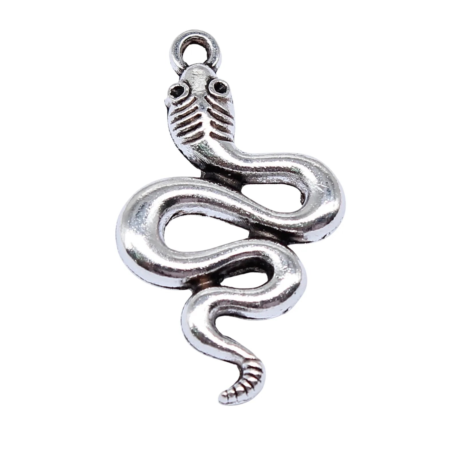 30x18mm 1.9g Antique Silver Zinc Alloy Snake Charm Pendant for DIY Necklace Bracelet Jewelry Making