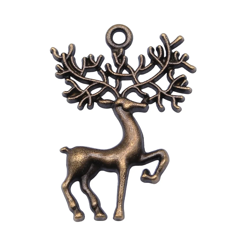 41x29mm 5.5g Antique Bronze Zinc Alloy Elk Charm Pendant for Cute Animal Necklace Bracelet Making