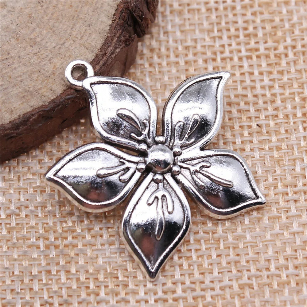 33x31mm 4.4g Multicolor Zinc Alloy Flower Charm Pendant for DIY Necklace Bracelet Jewelry Making