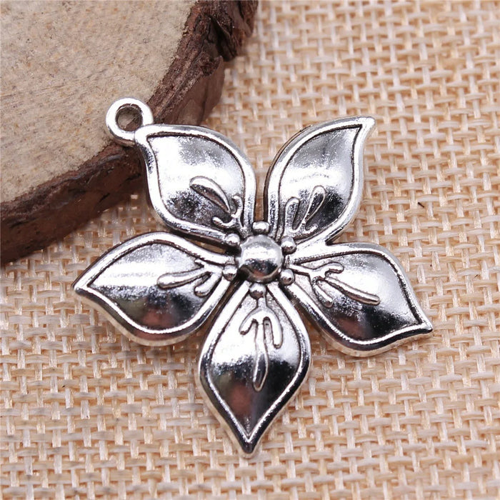 33x31mm 4.4g Multicolor Zinc Alloy Flower Charm Pendant for DIY Necklace Bracelet Jewelry Making