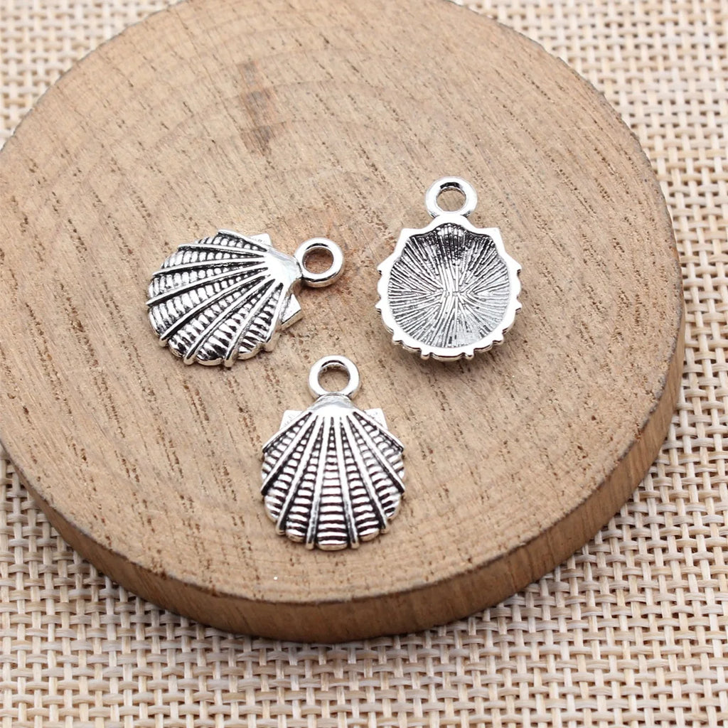 19x13mm 1.4g Multicolor Zinc Alloy Shell Charm Pendant for Necklace Bracelet Jewelry Making