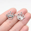 18x17mm 1.1g Antique Silver Zinc Alloy Crown Charm Pendant for Necklace Bracelet DIY Jewelry Making