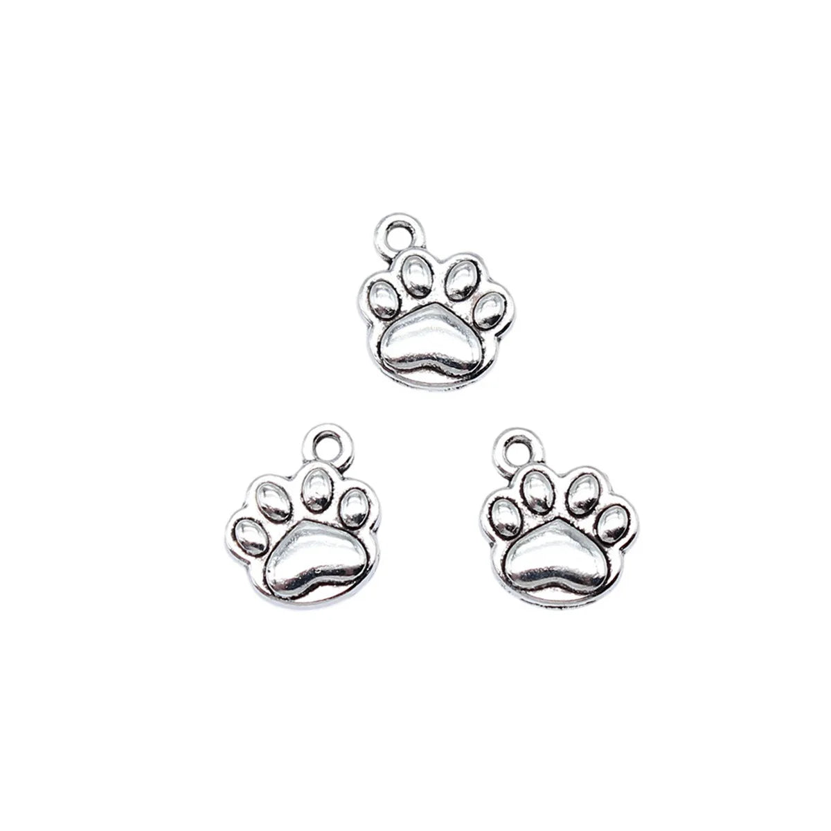 12x10mm 0.9g Antique Silver Tone Zinc Alloy Dog Paw Charm Pendant for DIY Necklace Bracelet Jewelry