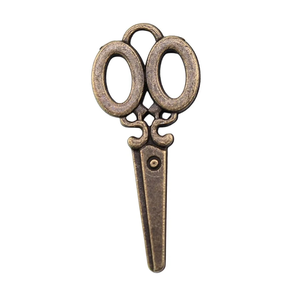 34x15mm 1.6g Multicolor Zinc Alloy Scissors Charm Pendant for DIY Sewing Theme Jewelry Making