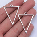 34x25mm 1.4g Antique silver zinc alloy Hollow Triangle Frame earring charms for DIY earrings making