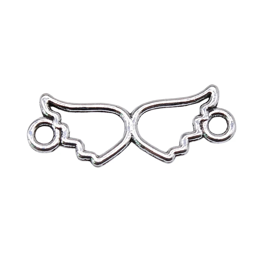 25x9mm 0.54g Zinc Alloy Hollow Heart Wings Connector Charm for DIY Bracelet Necklace Jewelry Making