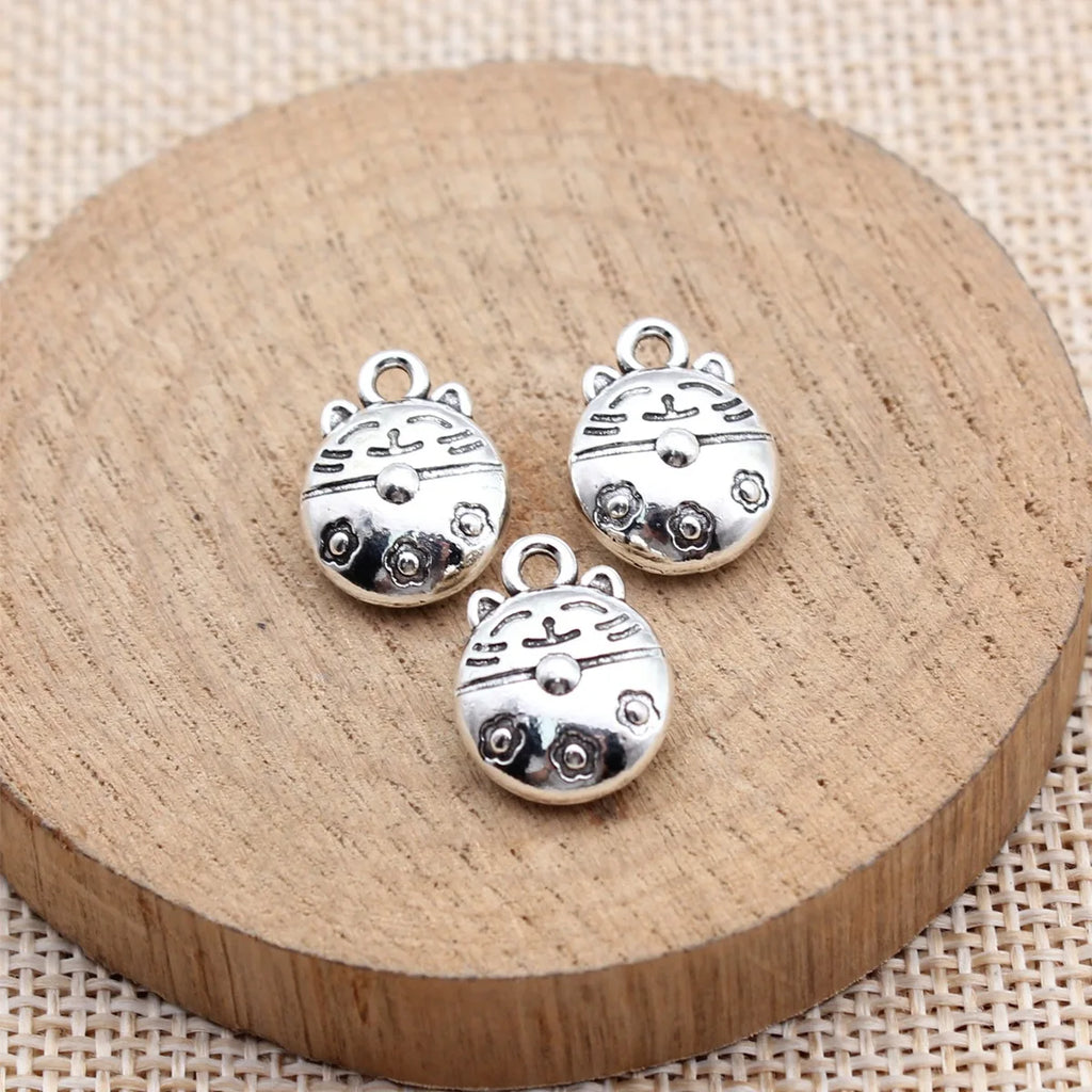 15x11x6.3mm 2.5g Multicolor Zinc Alloy Lucky Cat Charm Pendant for DIY Bracelet Necklace Jewelry Making