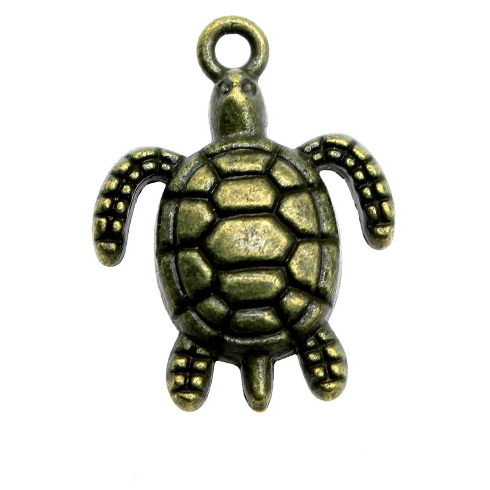 23x17mm 1.6g Multicolor Zinc Alloy Sea Turtle Charm Pendant for DIY Necklace Bracelet Jewelry Making