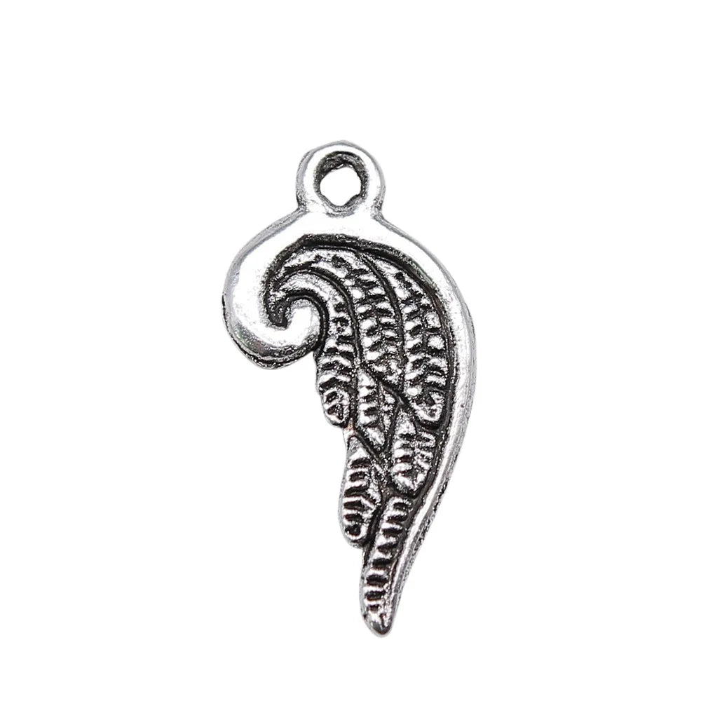 19x10mm 0.4g Multicolor Zinc Alloy Angel Wing Charm Pendant for DIY Necklace Bracelet Jewelry Making