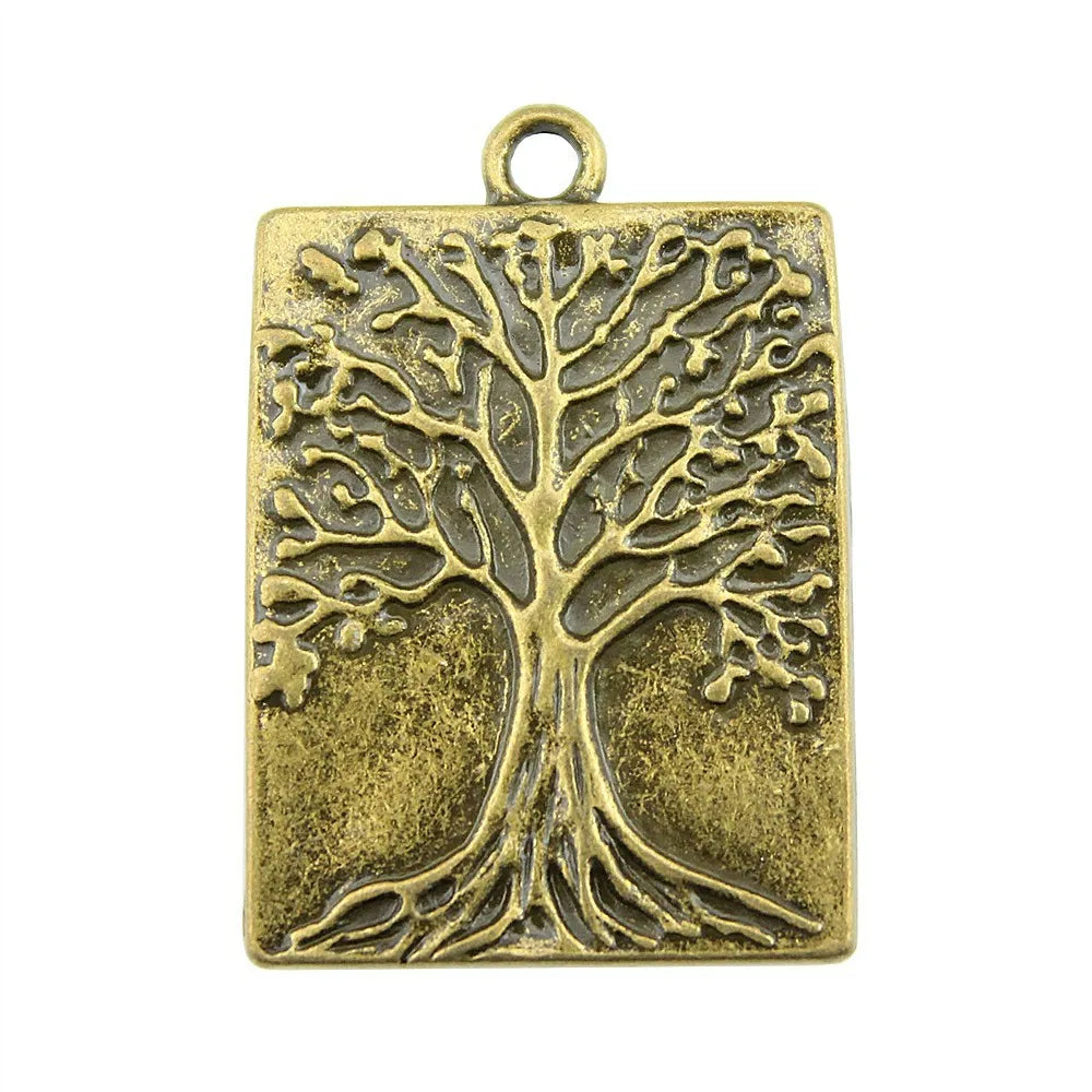 32x22mm 5g Multi Color Zinc Alloy Tree of Life Charm Pendant for DIY Necklace Bracelet Making
