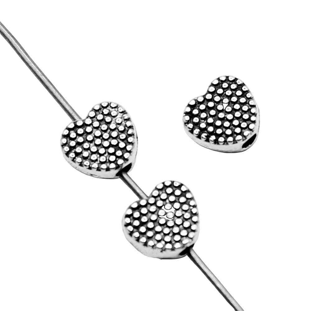7x7mm 0.5g Antique Silver Zinc Alloy Heart Spacer Beads for DIY Bracelet Necklace Jewelry