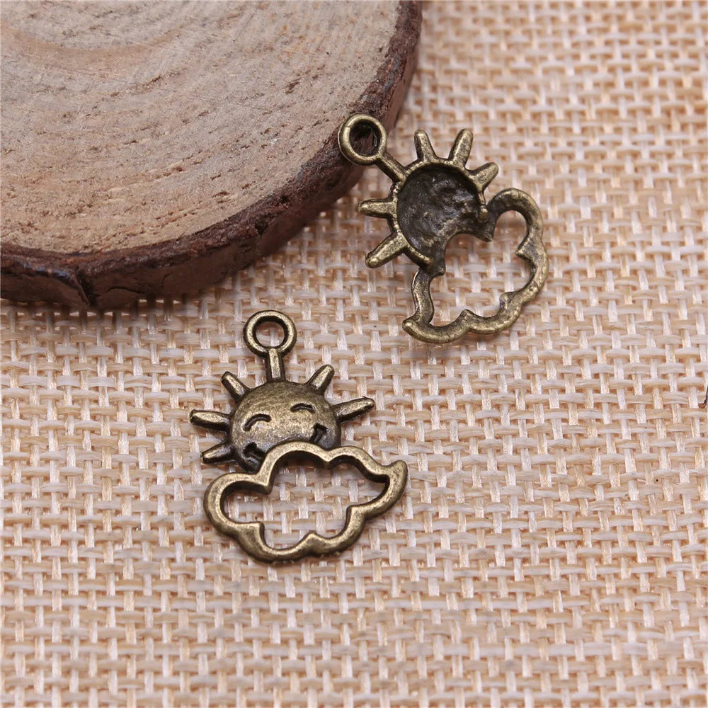 20x17mm 0.8g Multicolor Zinc Alloy Sun Cloud Charm Pendant for DIY Necklace Bracelet Jewelry Making