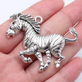 49x38mm 9.3g Antique Silver Zinc Alloy Zebra Horse Charm Pendant for DIY Animal Jewelry Making