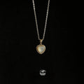 18K Gold Plated Copper Real Shell Heart Geometric French Luxury Clavicle Necklace