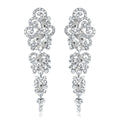 Luxury Hollow Scroll Alloy Rhinestone Long Drop Earrings For Bridal Wedding Party Banquet Jewelry