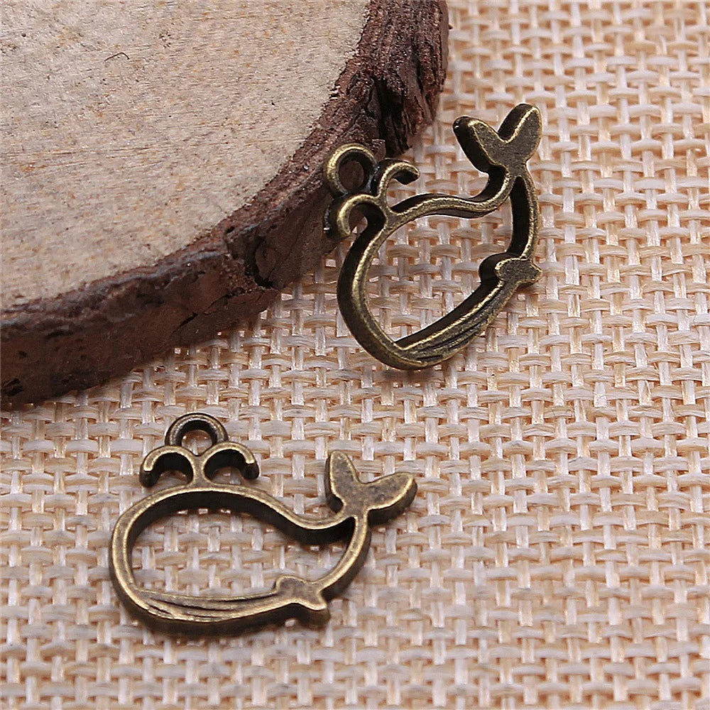 16x19mm 1g Multicolor Zinc Alloy Whale Charm Pendant for DIY Necklace Bracelet Jewelry Making