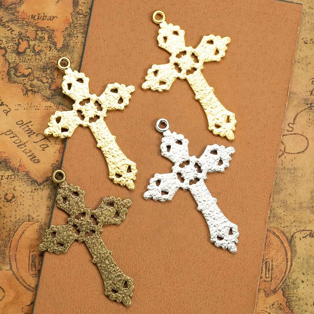 56x38MM Zinc Alloy Cross Charm Pendant for DIY Necklace Bracelet Jewelry Making