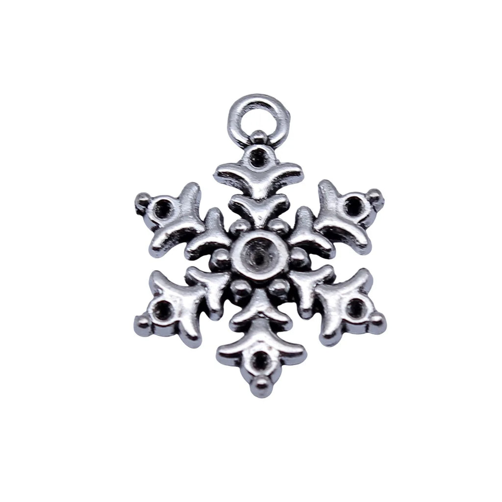 22x17mm 1.3g Antique Silver Zinc Alloy Snowflake Charm Pendant for DIY Necklace Bracelet Jewelry Making