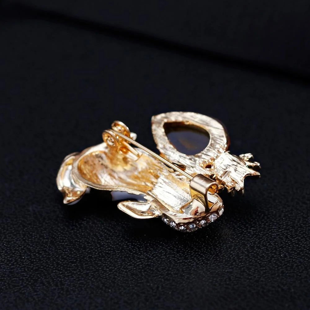 Cute Cartoon Rabbit Brooch With Rhinestone Enamel Carrot, Alloy Women's Lapel Pin Corsage Gift