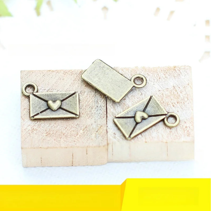 12x9MM Antique Silver Zinc Alloy Love Letter Charm Pendant for DIY Necklace Bracelet Jewelry Making
