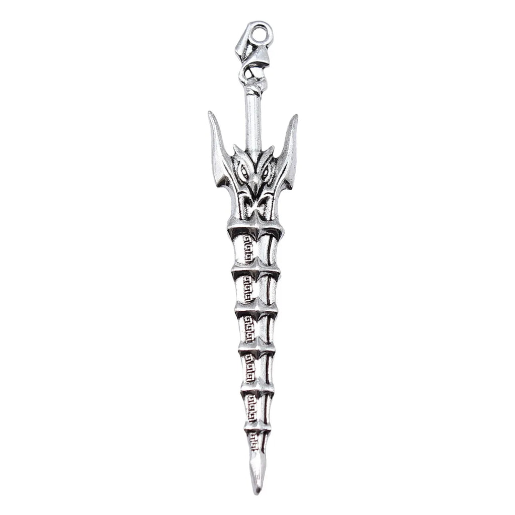 59mm 2.6g Antique Silver Tone Zinc Alloy Sword Weapon Charm Pendant for Cosplay Necklace Bracelet DIY