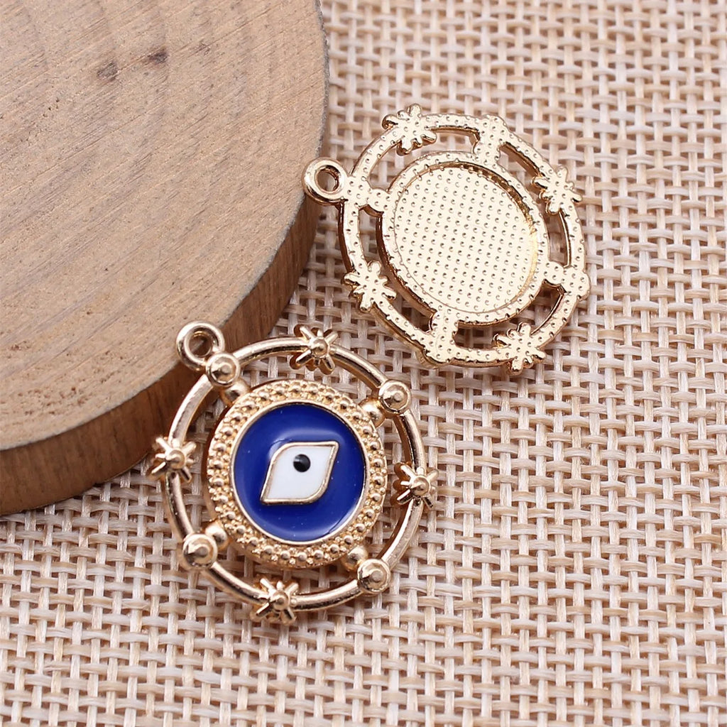 24x21mm 2.5g KC Gold Zinc Alloy Evil Eye Charm Pendant for DIY Necklace Bracelet Jewelry Making