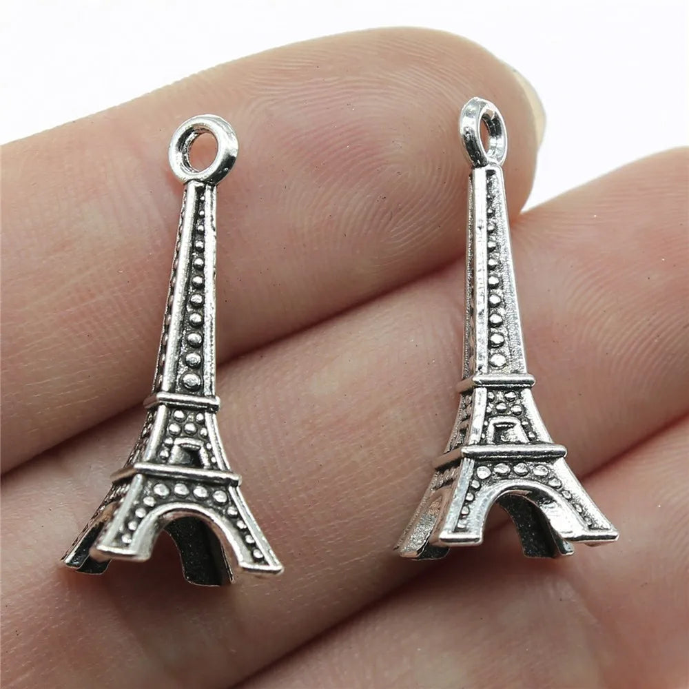29x11x11mm 1.9g Iron 3D Eiffel Tower Charm Pendant for DIY Necklace Bracelet Jewelry Accessories