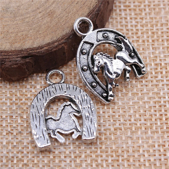 23x17mm 2.3g Multicolor Zinc Alloy Horseshoe Charm Pendant for Bracelet Necklace DIY Jewelry Making