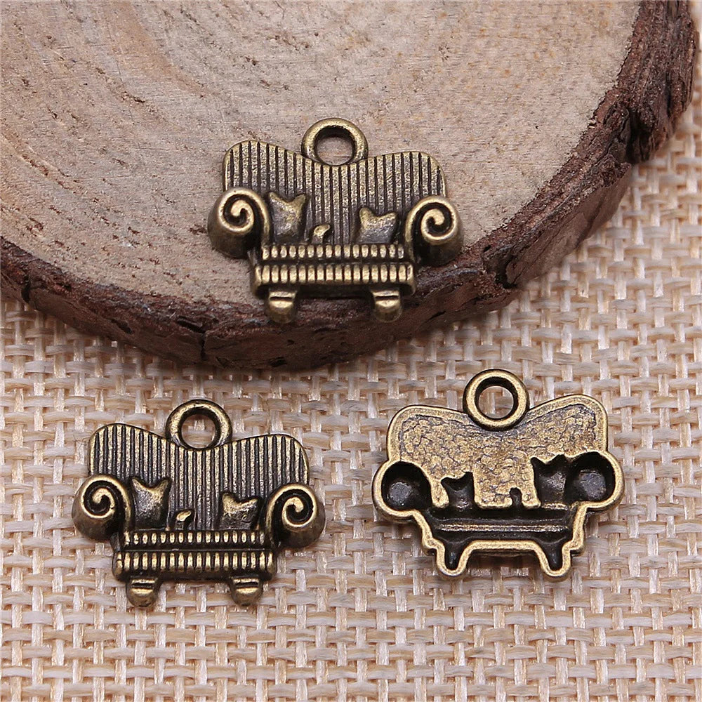 17x14mm 1.3g Multicolor Zinc Alloy Sofa Charm Pendant for DIY Home Theme Jewelry Making