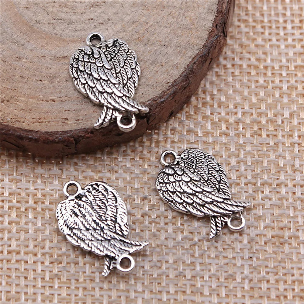 11x19mm 1g Multicolor Zinc Alloy Wing Connector Charm for DIY Necklace Bracelet Jewelry Making