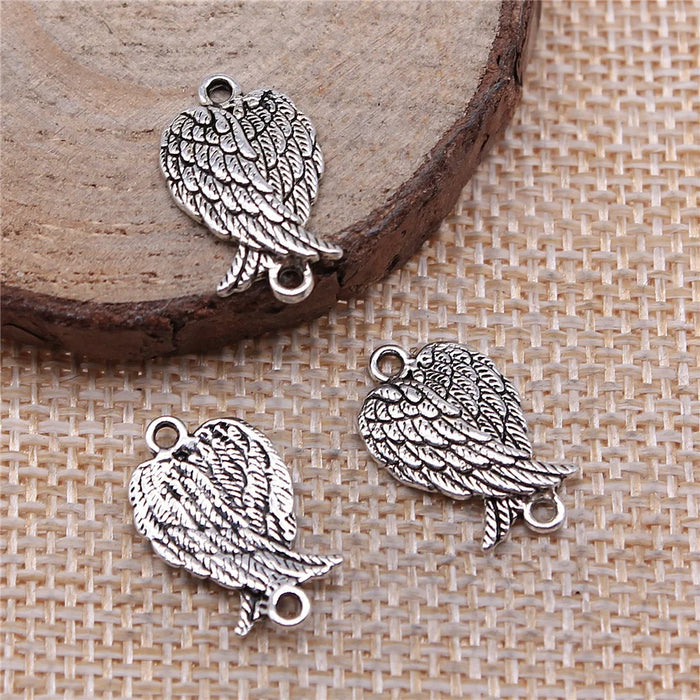 11x19mm 1g Multicolor Zinc Alloy Wing Connector Charm for DIY Necklace Bracelet Jewelry Making