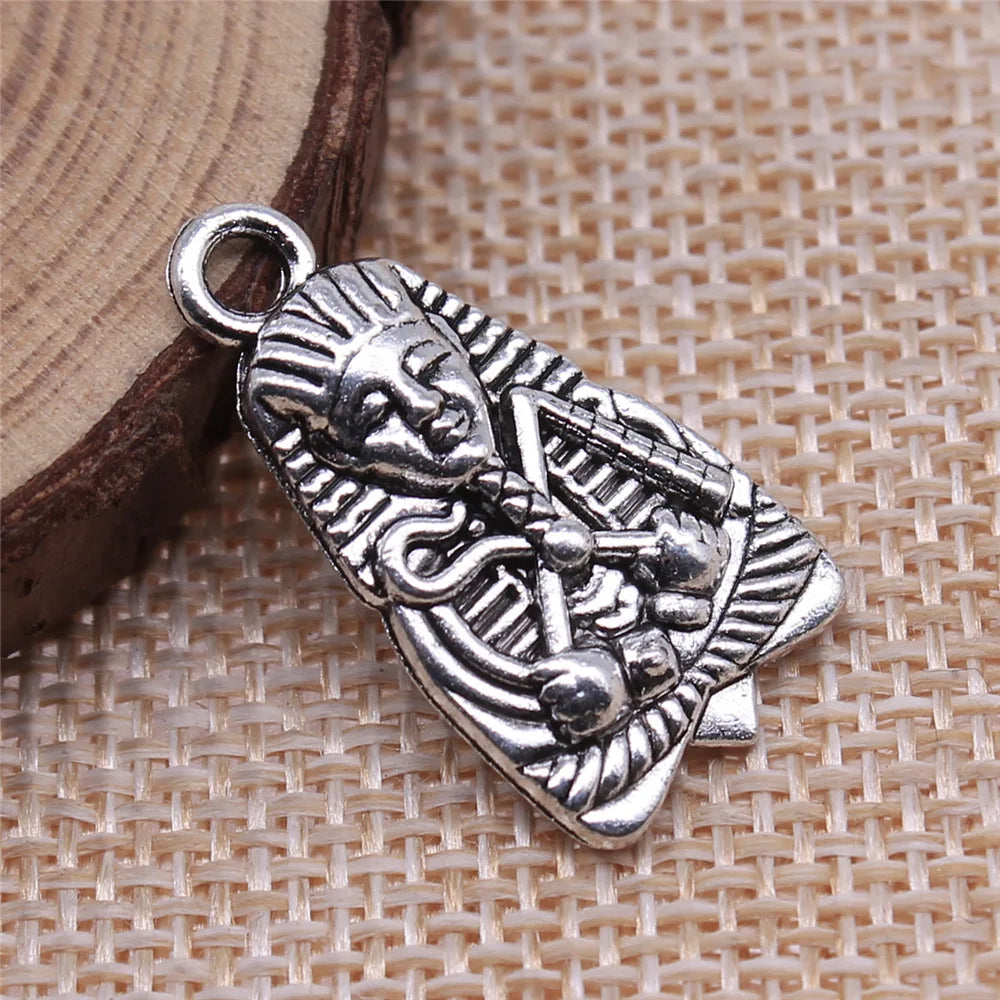 27x14mm 2g Multicolor Zinc Alloy Egyptian Pharaoh Pharaoh Head Charm Pendant for DIY Necklace Bracelet Jewelry
