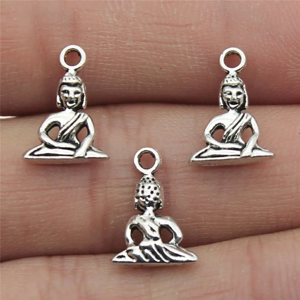 10x14mm 0.7g Antique Silver Tone Zinc Alloy Indian Deity Charm Pendant for DIY Handmade Jewelry