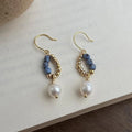Ethnic Style Freshwater Pearl Czech Glass Geometric Waterdrop Drop Earrings