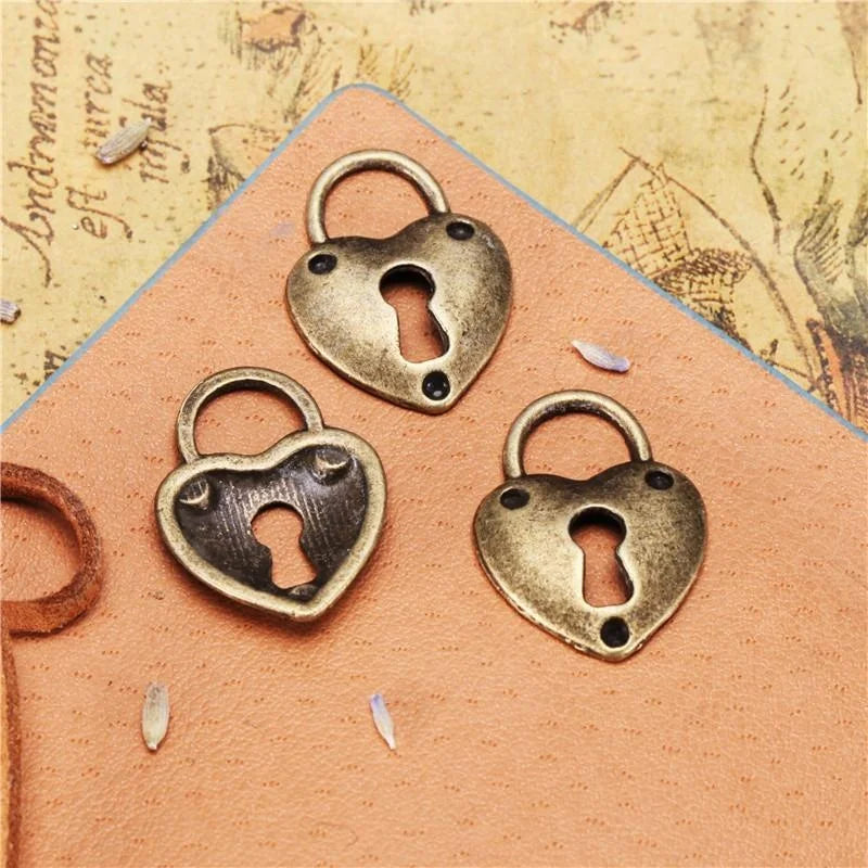 24x18MM Antique Silver Zinc Alloy Heart Lock Charm Pendant for DIY Necklace Bracelet Jewelry Making