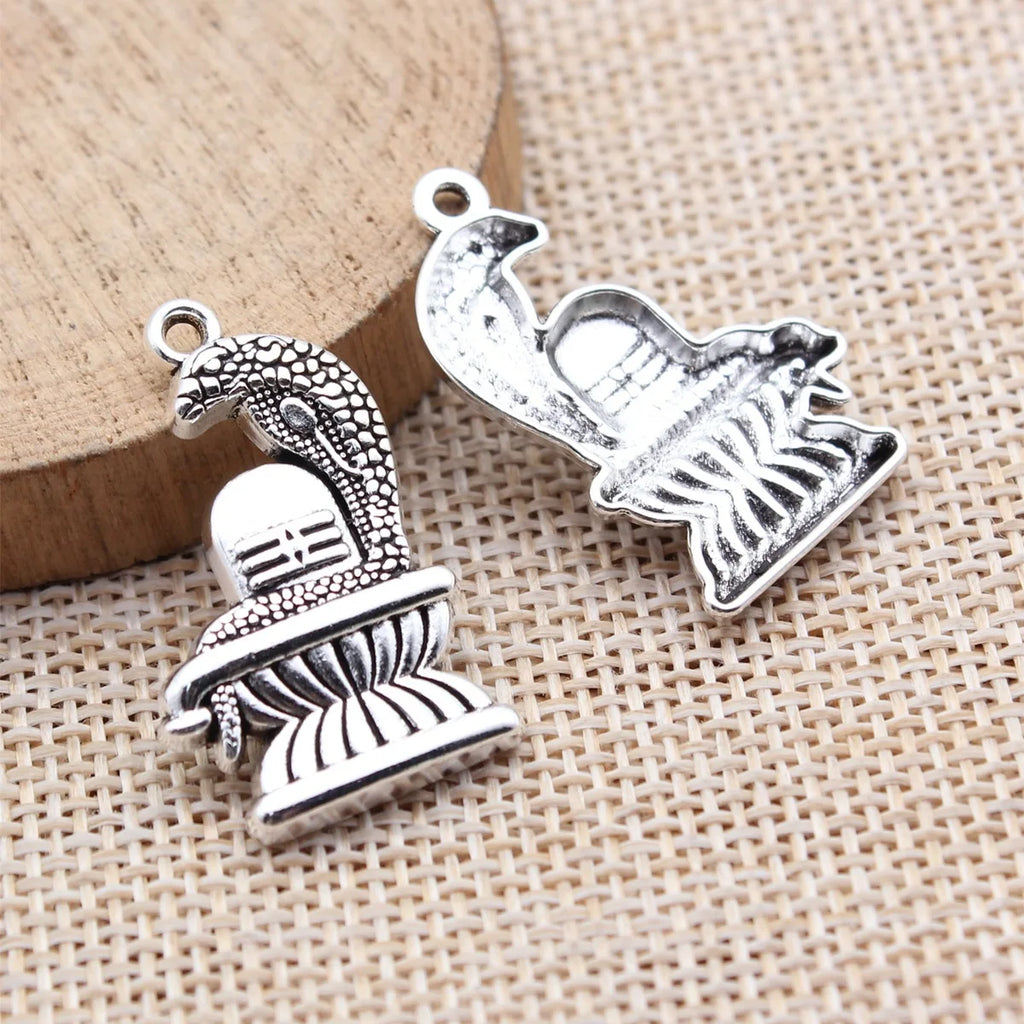 30x18mm 2g Antique Silver Zinc Alloy Ancient Egyptian Pharaoh Snake Pharaoh Head Charm Pendant for DIY Jewelry