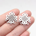 24x21mm 2.2g Antique Silver Zinc Alloy Chinese Knot Connector Charm for DIY Earrings Jewelry