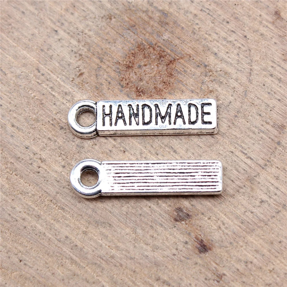 15x4mm 0.5g Antique Gold Zinc Alloy handmade Letter Charm Pendant for DIY Jewelry Making