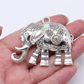 57x49mm 15.1g Antique Silver Zinc Alloy Elephant Charm Pendant for DIY Necklace Jewelry Making