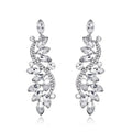 Elegant Long Alloy Rhinestone Crystal Tassel Earrings For Women Bridal Wedding Banquet Party Jewelry Gift