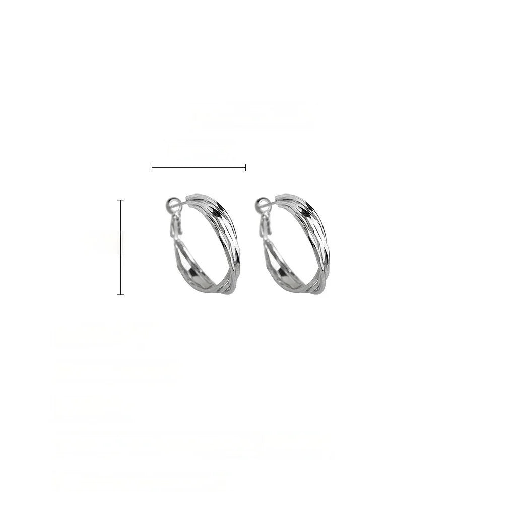 Exaggerated Copper Large Round Geometric Hoop Earrings Minimalist Sweet Cool Fashion Jewelry