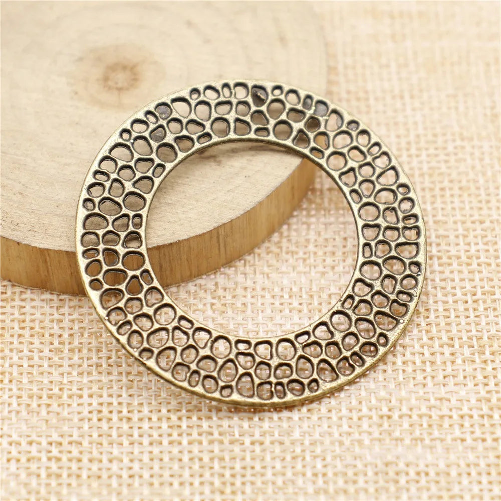 49x49mm 5.6g Multicolor zinc alloy geometric Wreath charm pendant for DIY necklace earring making