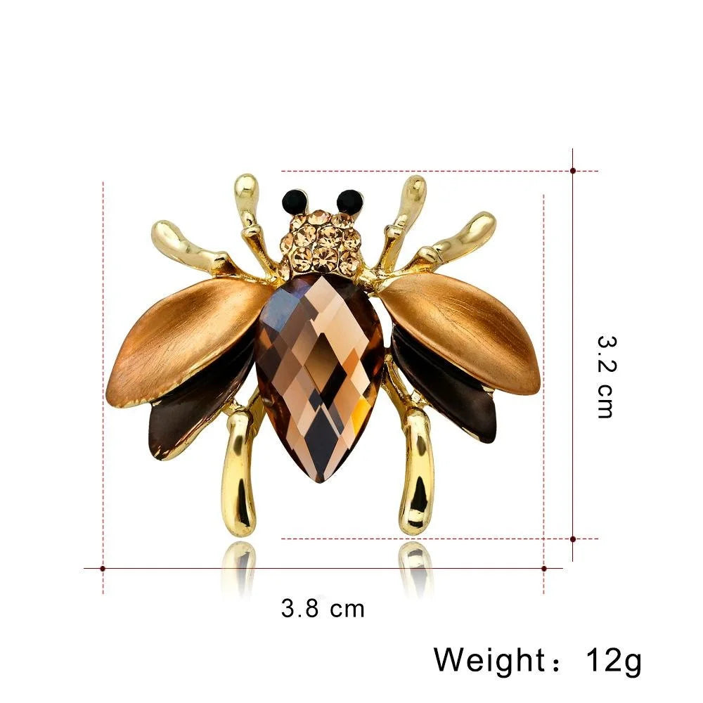 Cute Blue Bee Brooch With Enamel Wings And Rhinestone Body, Elegant Insect Lapel Pin Corsage Gift